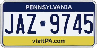 PA license plate JAZ9745