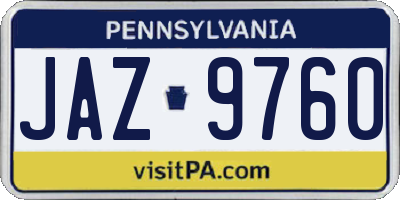 PA license plate JAZ9760