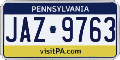 PA license plate JAZ9763