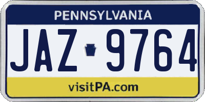 PA license plate JAZ9764