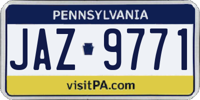PA license plate JAZ9771