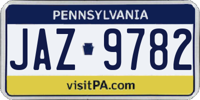 PA license plate JAZ9782