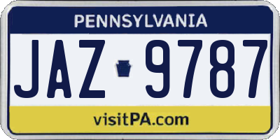 PA license plate JAZ9787