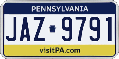 PA license plate JAZ9791