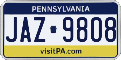 PA license plate JAZ9808