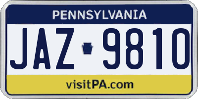 PA license plate JAZ9810