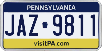 PA license plate JAZ9811