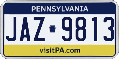 PA license plate JAZ9813