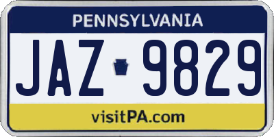 PA license plate JAZ9829
