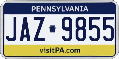 PA license plate JAZ9855