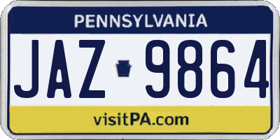 PA license plate JAZ9864