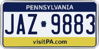 PA license plate JAZ9883