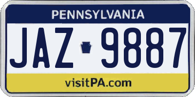 PA license plate JAZ9887