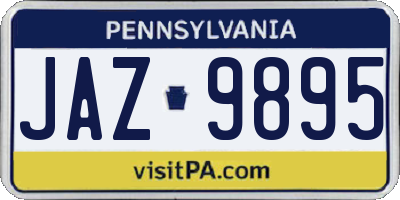 PA license plate JAZ9895