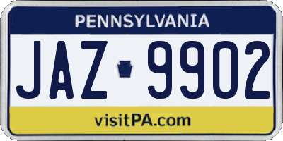 PA license plate JAZ9902