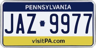 PA license plate JAZ9977