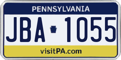 PA license plate JBA1055