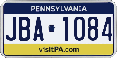 PA license plate JBA1084