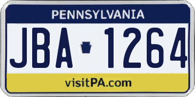 PA license plate JBA1264