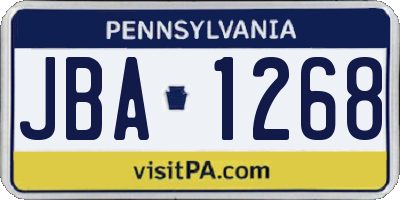 PA license plate JBA1268