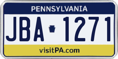 PA license plate JBA1271