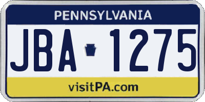 PA license plate JBA1275