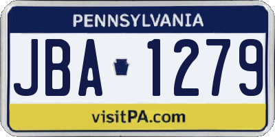 PA license plate JBA1279