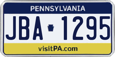 PA license plate JBA1295
