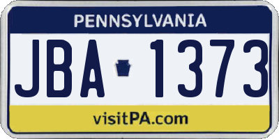 PA license plate JBA1373