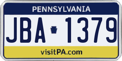 PA license plate JBA1379