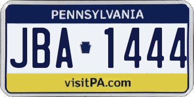 PA license plate JBA1444