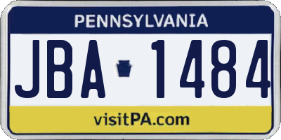 PA license plate JBA1484
