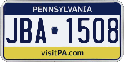 PA license plate JBA1508