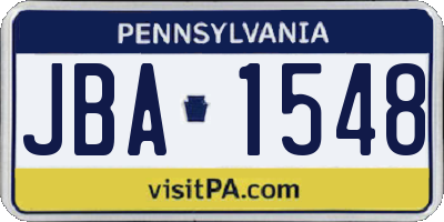PA license plate JBA1548