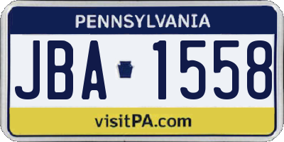 PA license plate JBA1558