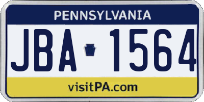 PA license plate JBA1564