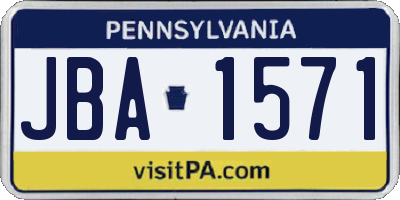 PA license plate JBA1571
