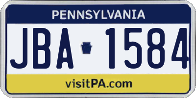 PA license plate JBA1584
