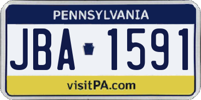 PA license plate JBA1591