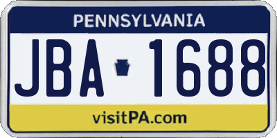 PA license plate JBA1688