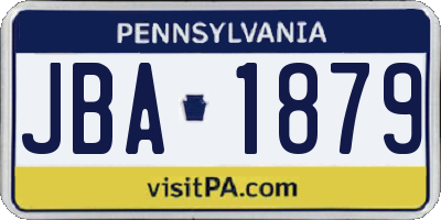 PA license plate JBA1879
