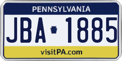 PA license plate JBA1885