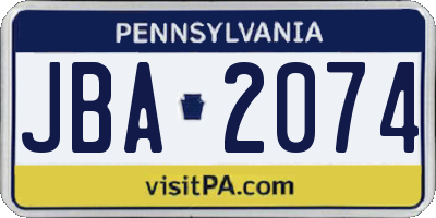 PA license plate JBA2074