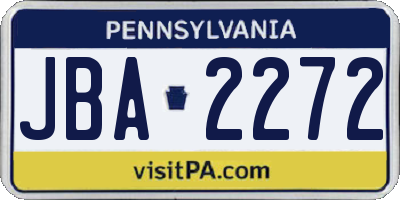PA license plate JBA2272