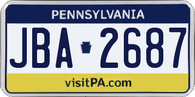 PA license plate JBA2687