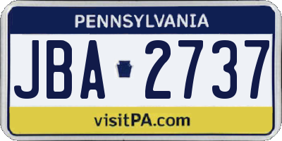 PA license plate JBA2737