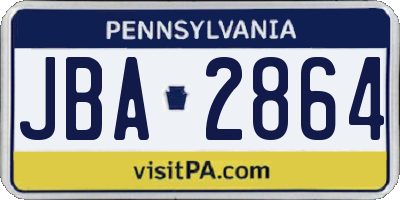 PA license plate JBA2864