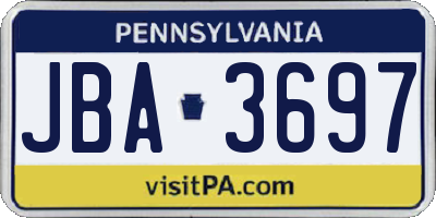 PA license plate JBA3697