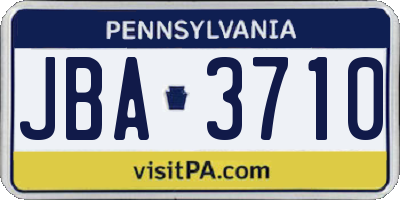 PA license plate JBA3710