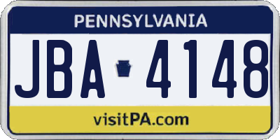 PA license plate JBA4148